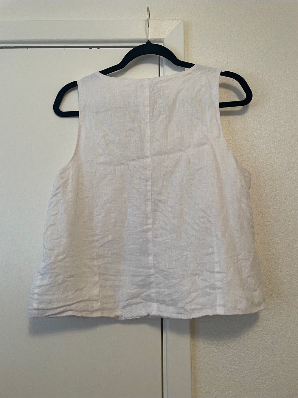 Rachel Zoe White Sleeveless Button-Front Linen Top - Picture 5 of 5